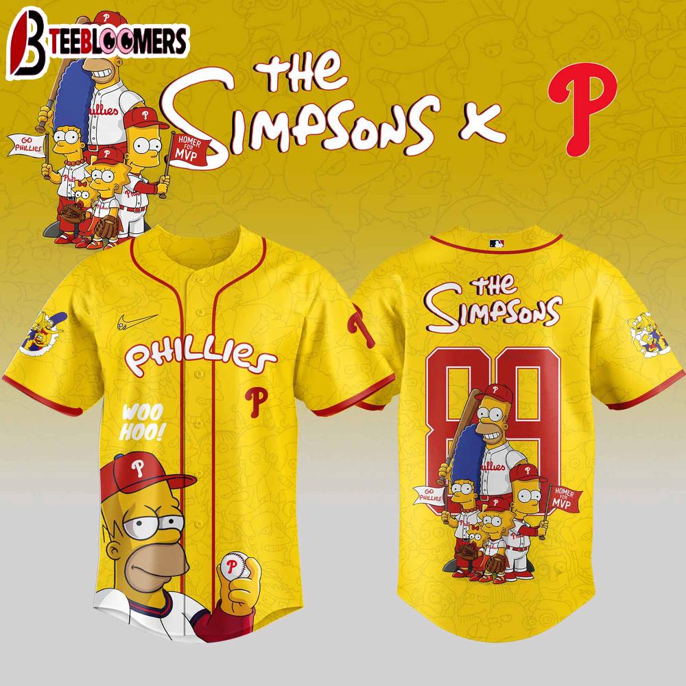 Philadelphia Phillies MLB x The Simpsons Baseball Jersey Shirt For Fans