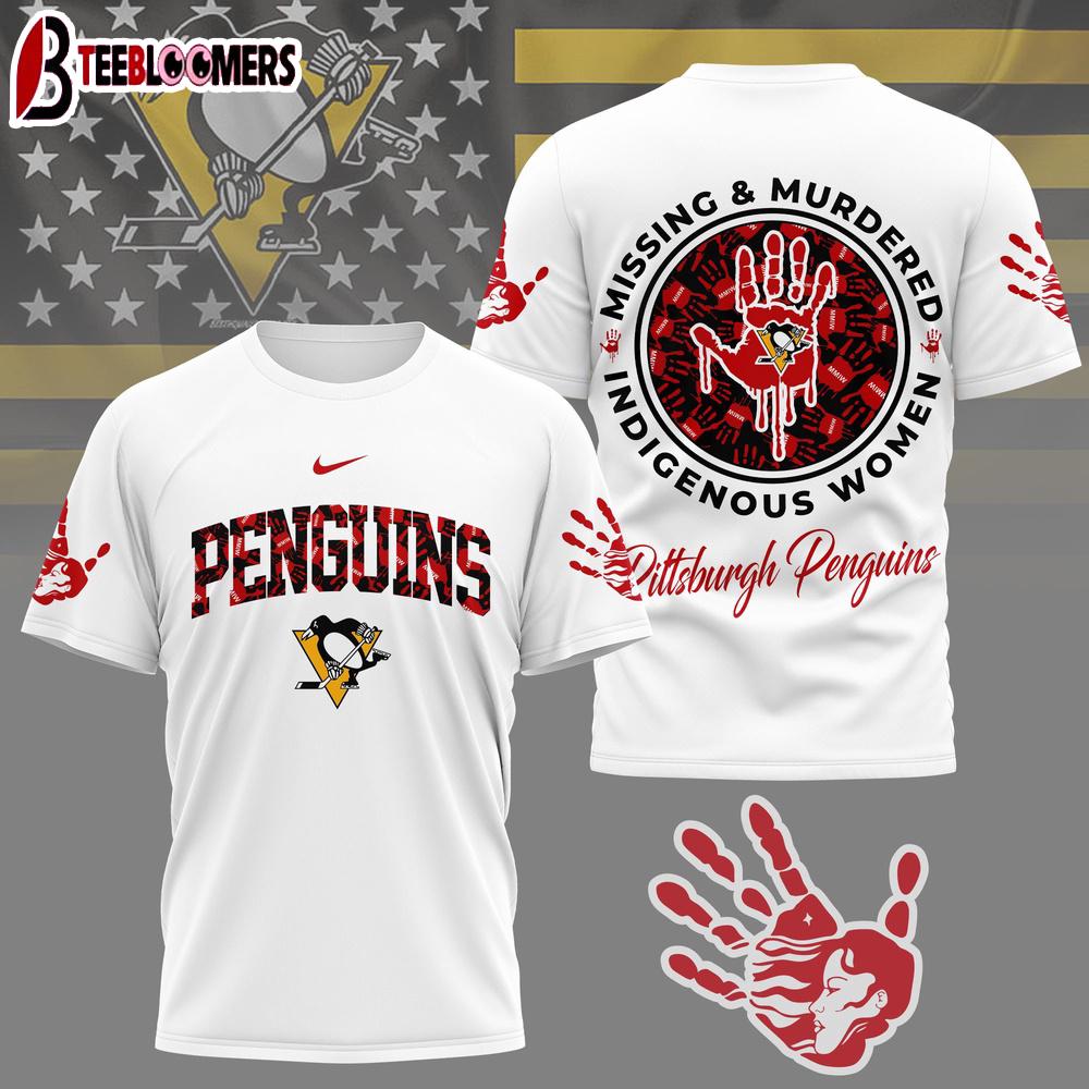 Pittsburgh Penguins NHL MMIW Awareness 3D T-Shirt