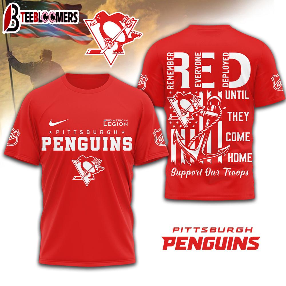 Pittsburgh Penguins NHL Red Friday 3D Shirt