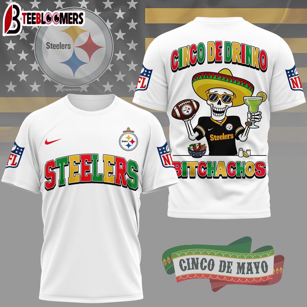 Pittsburgh Steelers NFL Cinco De Drinko Bitchachos 3D T-Shirt