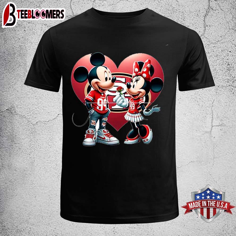 San Francisco 49ers Mickey And Minnie Mouse Unisex T-Shirt