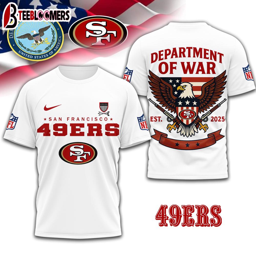 San Francisco 49ers NFL Department Of War 3D T-Shirt