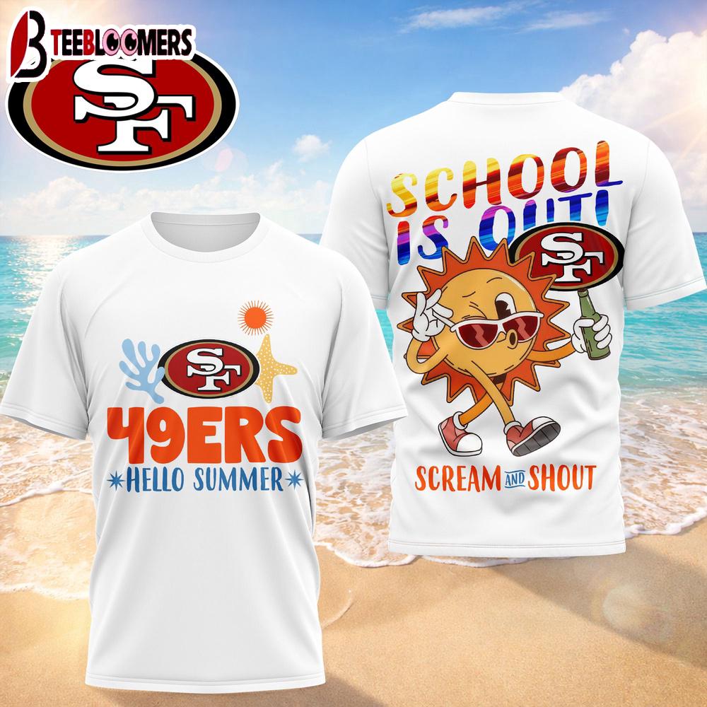 San Francisco 49ers NFL Hello Summer 3D T-Shirt