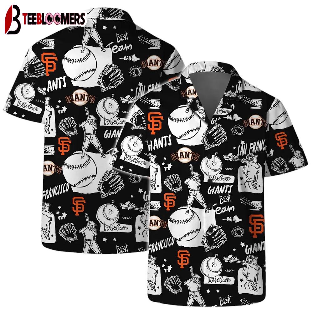 San Francisco Giants Doodle Baseball Summer Hawaiian Shirt