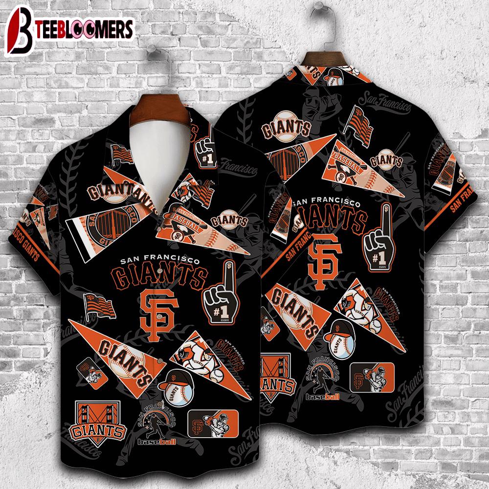 San Francisco Giants Fan Patch Collage Summer Hawaiian Shirt