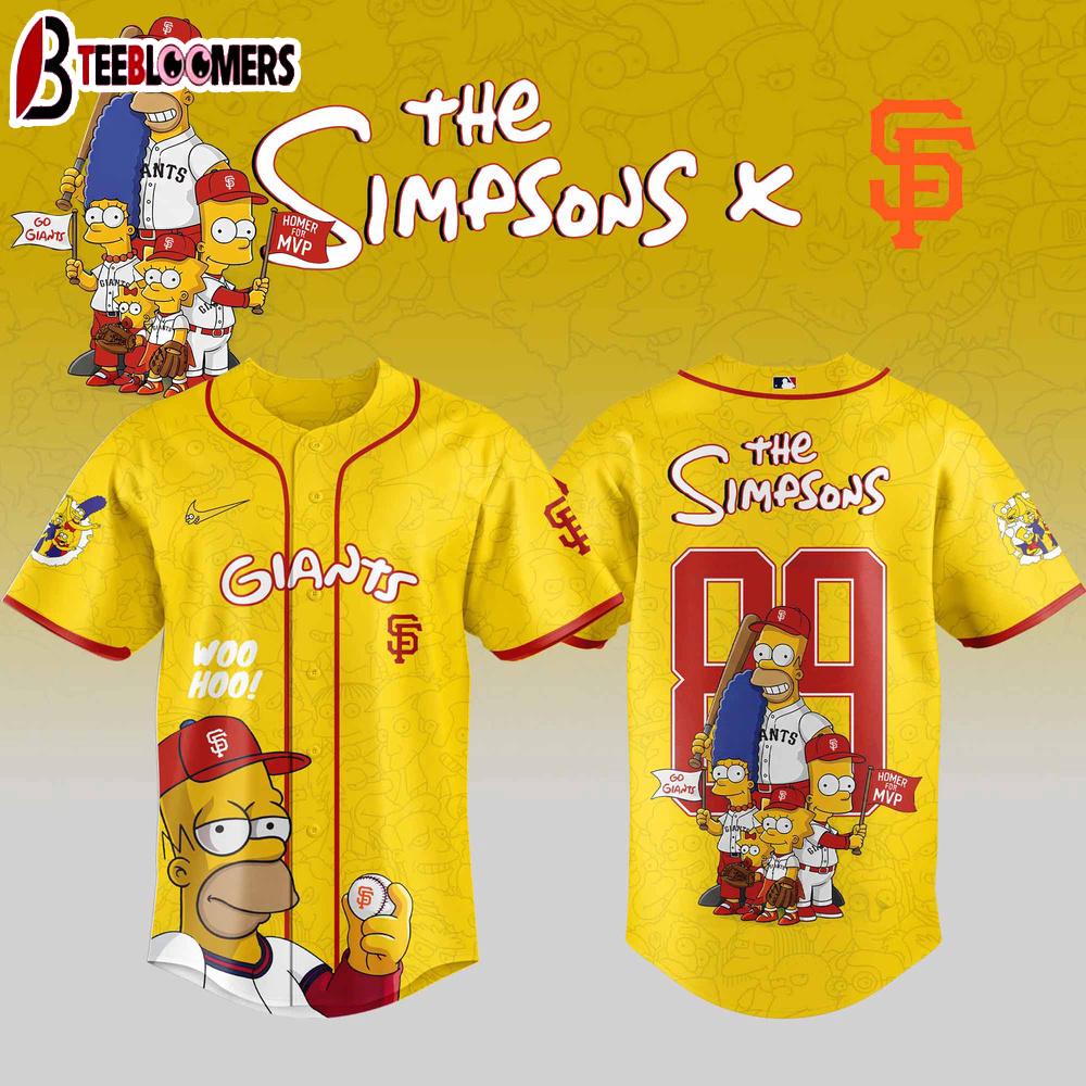 San Francisco Giants MLB x The Simpsons Baseball Jersey Shirt For Fans