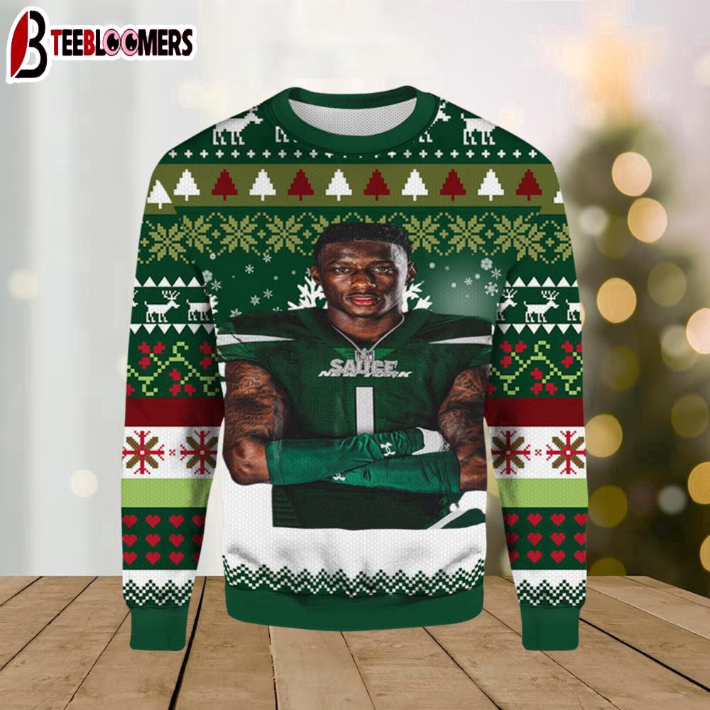 Sauce Gardner New York Jets Ugly Christmas Sweater