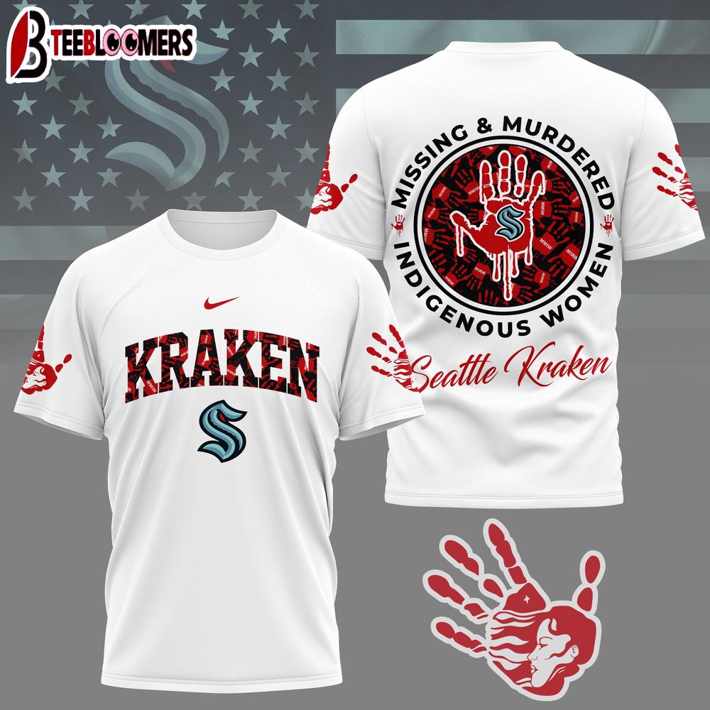 Seattle Kraken NHL MMIW Awareness 3D T-Shirt