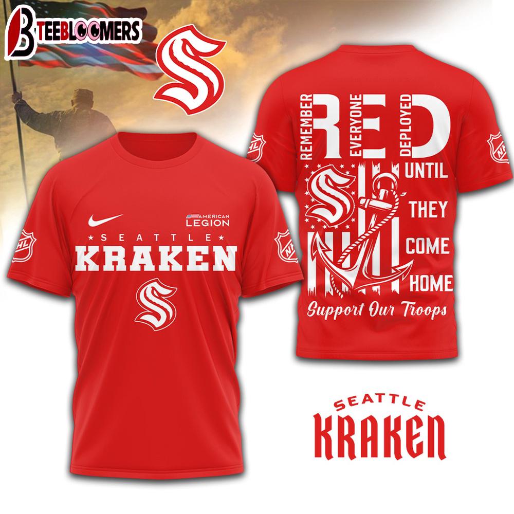 Seattle Kraken NHL Red Friday 3D T-Shirt