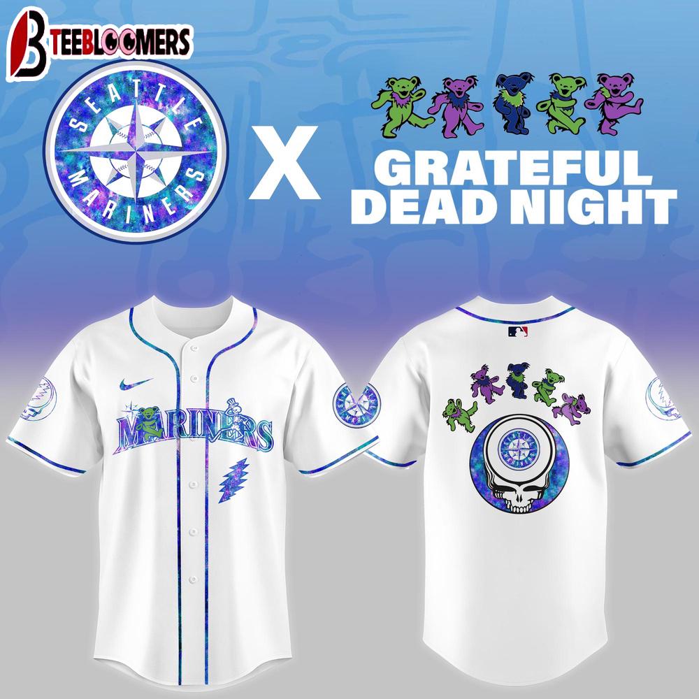Seattle Mariners MLB x Grateful Dead Theme Night Baseball Jersey Shirt