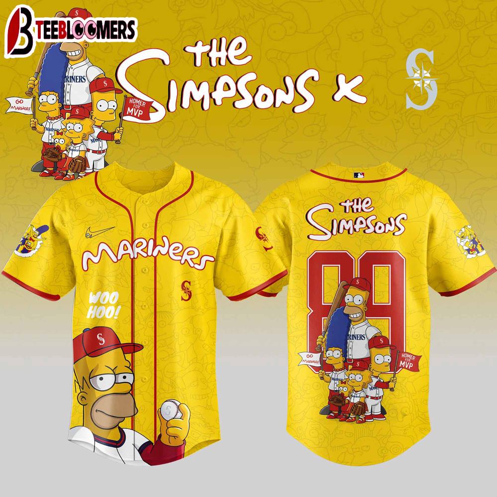 Seattle Mariners MLB x The Simpsons Baseball Jersey Shirt For Fans