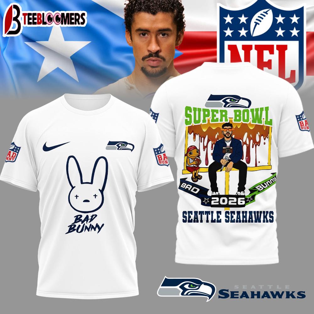 Seattle Seahawks NFL Bad Bunny Super Bowl 3D Shirt