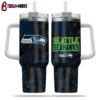 Seattle Seahawks NFL Hunting Tumbler 40Oz Handle