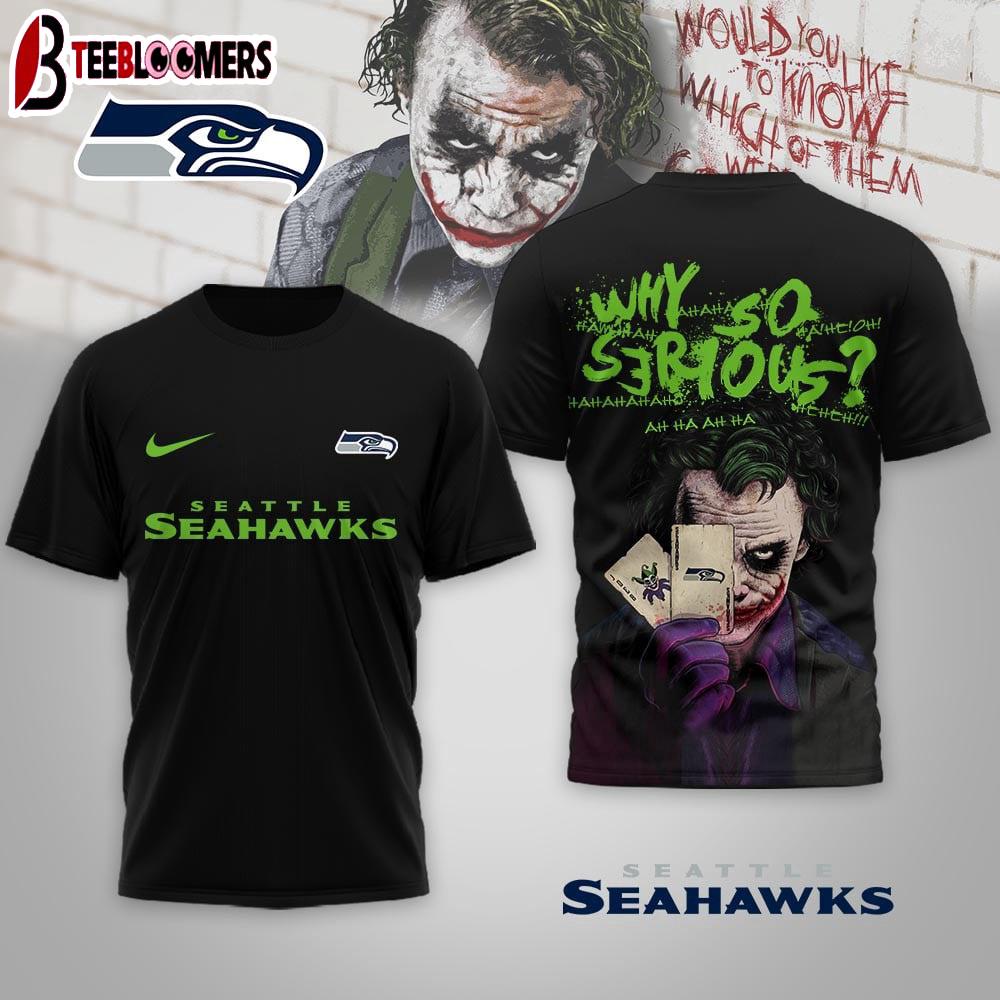 Seattle Seahawks NFL Joker Why So Serious 3D T-Shirt For Fans