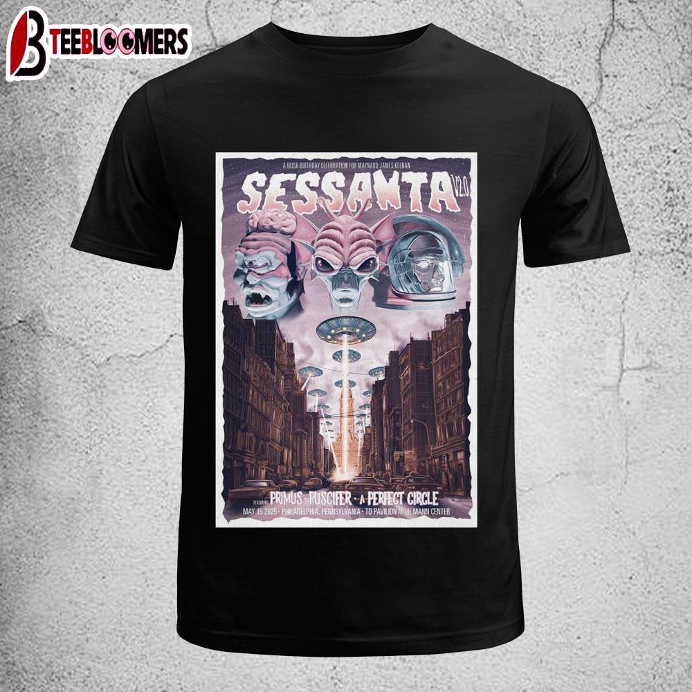 Sessanta V2.0 TD Pavilion At The Mann Philadelphia, PA May 15 2025 Tour Unisex T-Shirt