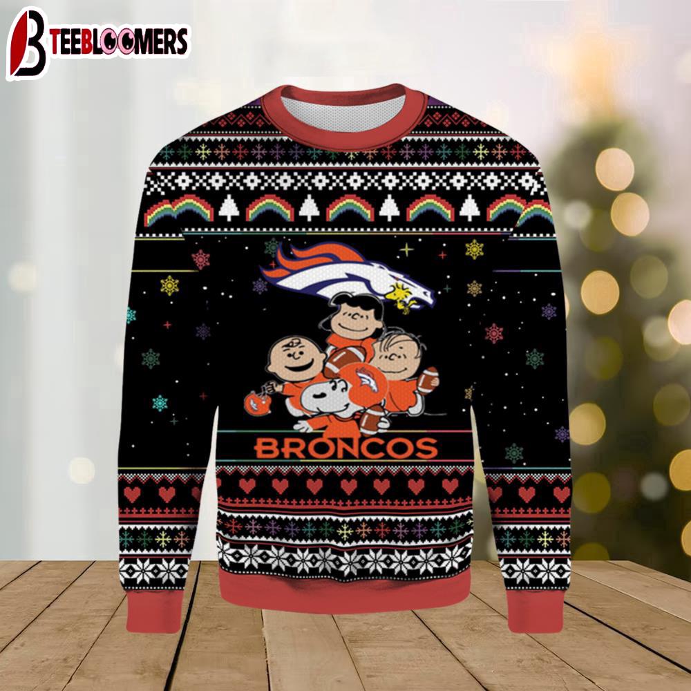 Snoopy The Peanuts Denver Broncos Ugly Christmas Sweater