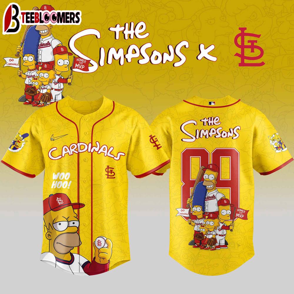 St. Louis Cardinals MLB x The Simpsons Baseball Jersey Shirt For Fans