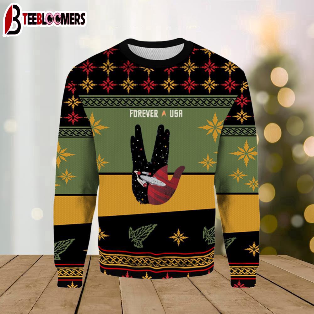 Star Trek Stamps Forever USA Ugly Christmas Sweater