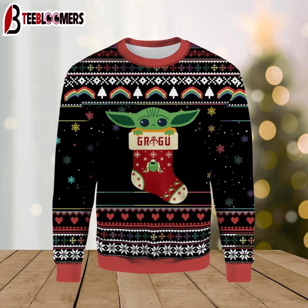 Star Wars Baby Yoda Frog Ugly Christmas Sweater