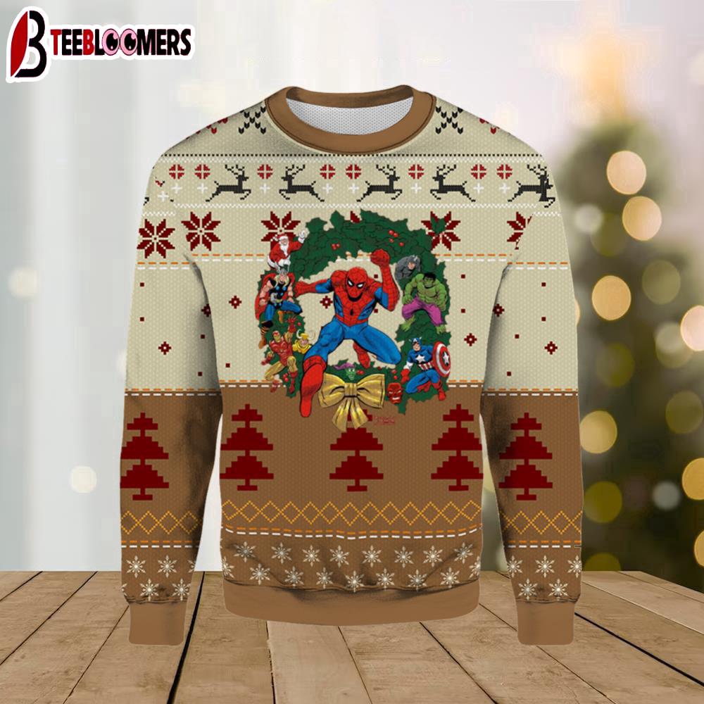Superhero Spider Man Ugly Christmas Sweater