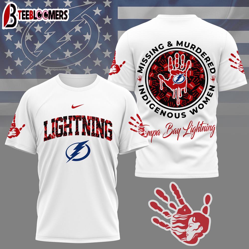 Tampa Bay Lightning NHL MMIW Awareness 3D T-Shirt
