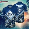 Tampa Bay Rays Floral Emblem Summer Hawaiian Shirt