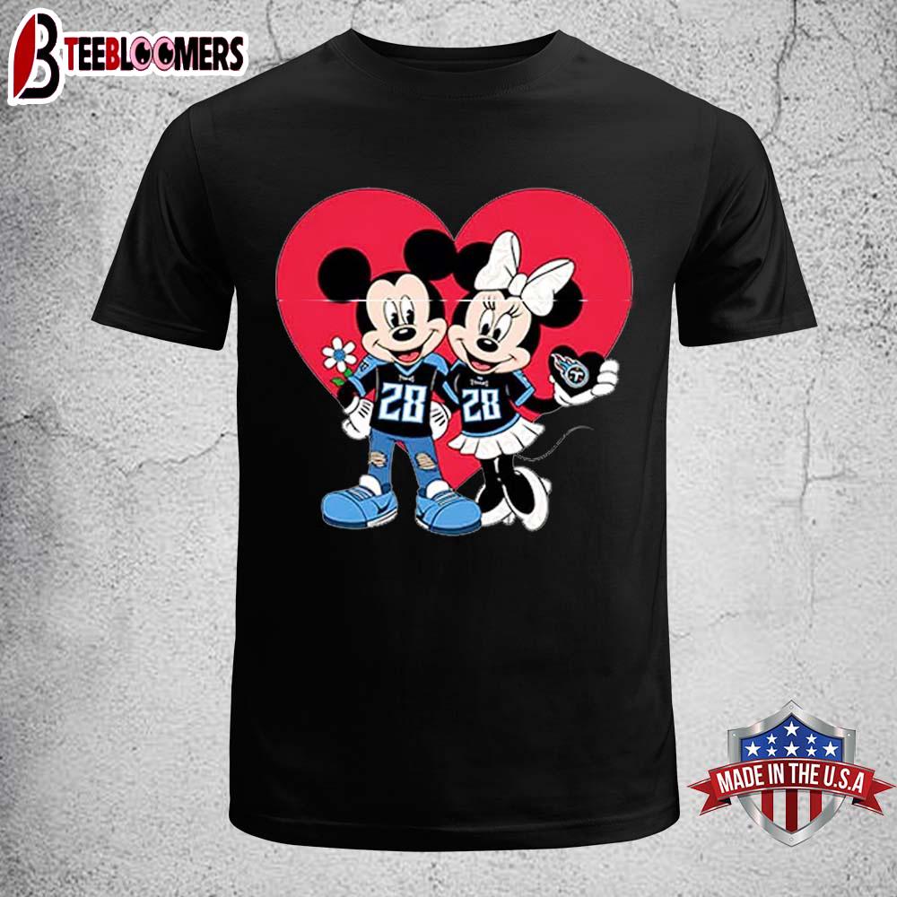 Tennessee Titans Mickey And Minnie Mouse Unisex T-Shirt