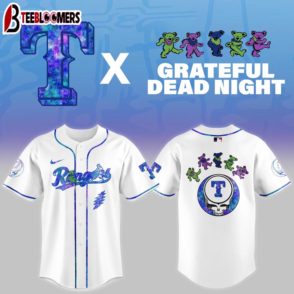 Texas Rangers MLB x Grateful Dead Night Baseball Jersey Shirt