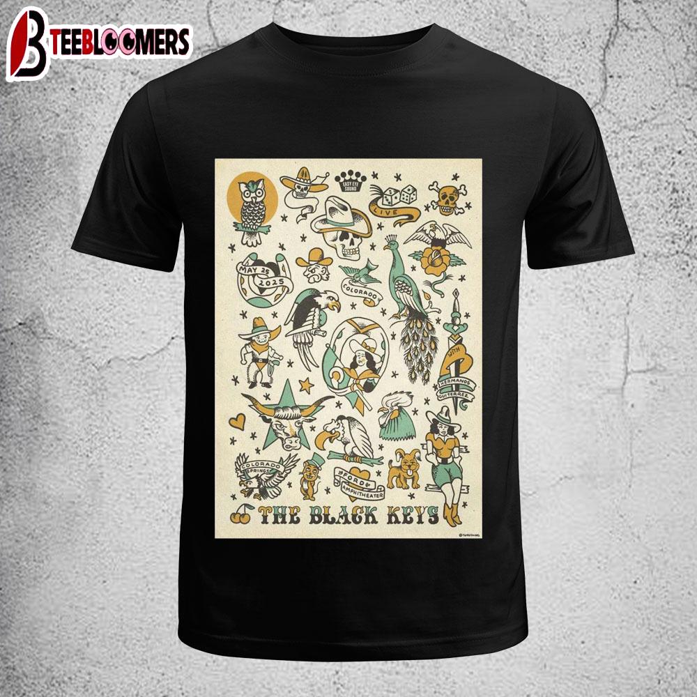The Black Keys Ford Amphitheater Colorado Springs, CO May 25 2025 Tour Unisex T-Shirt