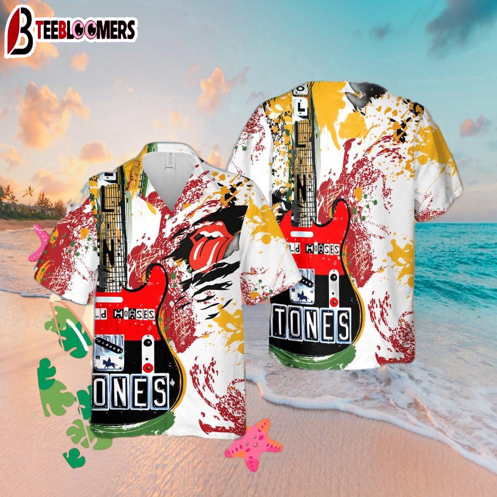 The Rolling Stones Guitar Wild Horses Hawaiian Shirt