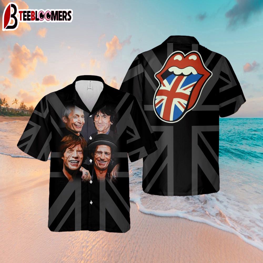 The Rolling Stones In United Kingdom's Flag Hawaiian Shirt