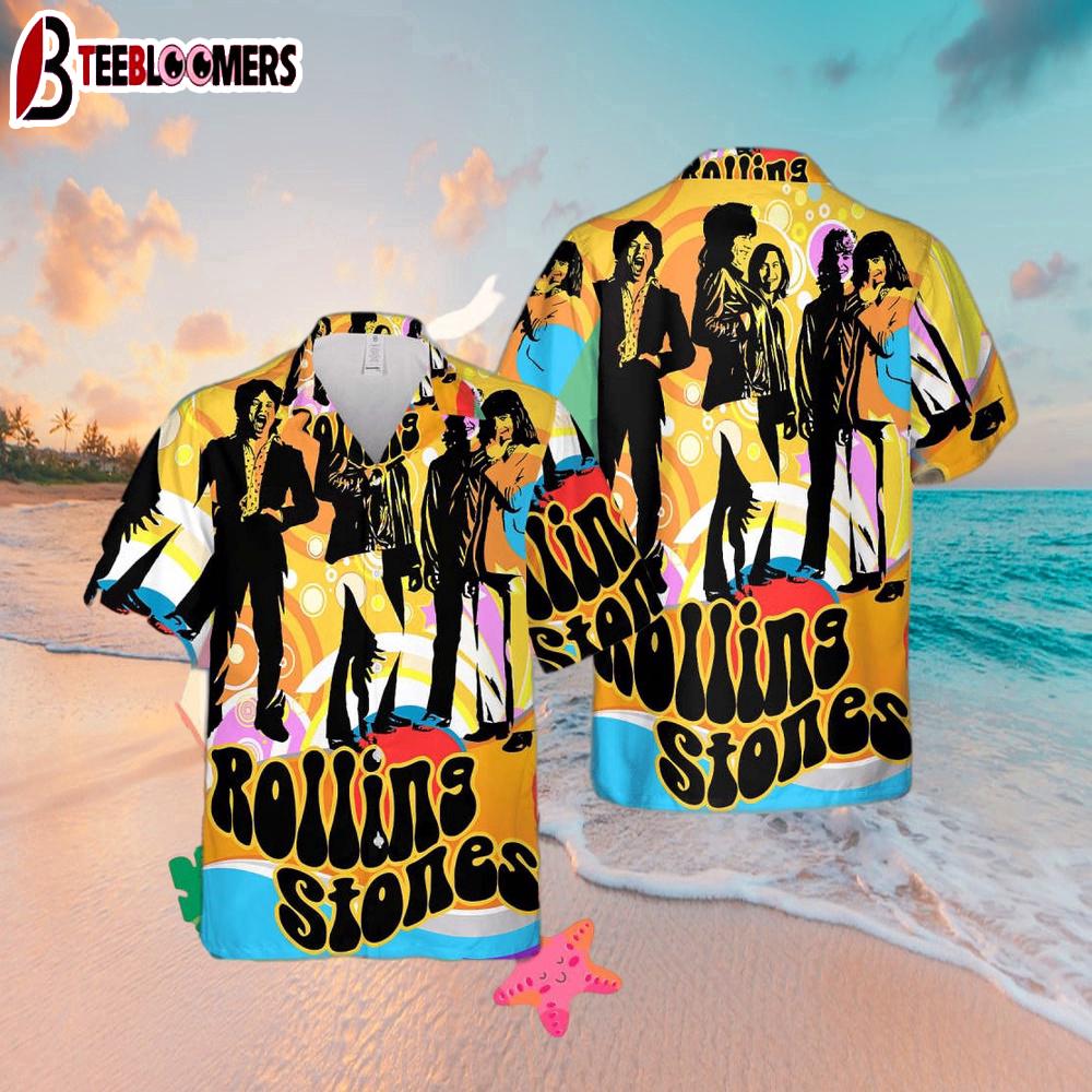 The Rolling Stones Poster 70's Rock 'n Roll Hawaiian Shirt
