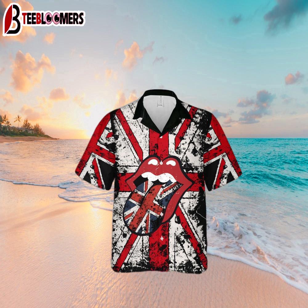 The Rolling Stones United Kingdoms Flag Pattern Hawaiian Shirt