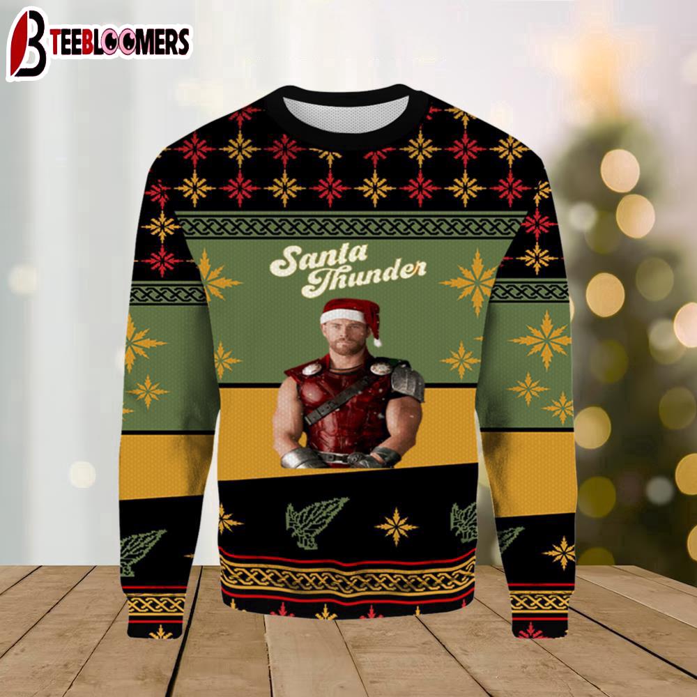 Thor Santa Thunder Marvel Ugly Christmas Sweater