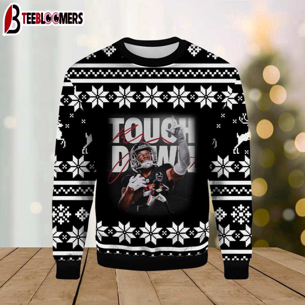 Touch Down Bijan Robinson Ugly Christmas Sweater