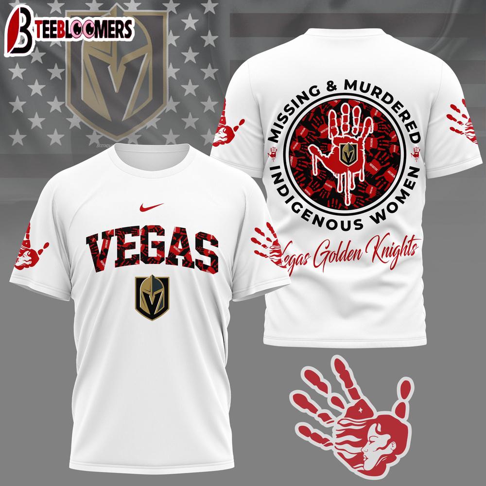 Vegas Golden Knights NHL MMIW Awareness 3D T-Shirt