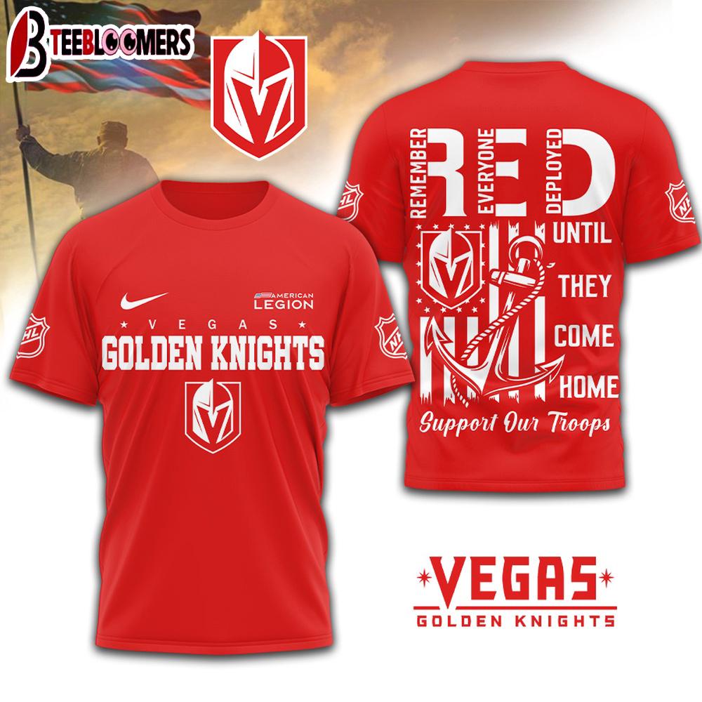 Vegas Golden Knights NHL Red Friday 3D T-Shirt