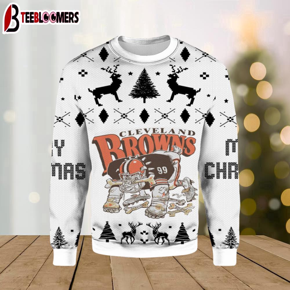 Vintage Style Cleveland Browns Bear Funny Ugly Sweater