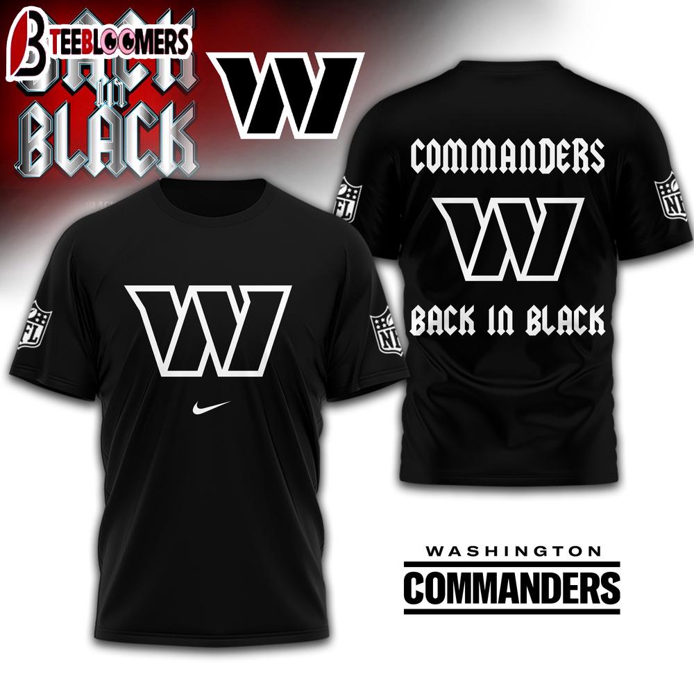 Washington Commanders NFL Back In Black 3D Shirt For Fans