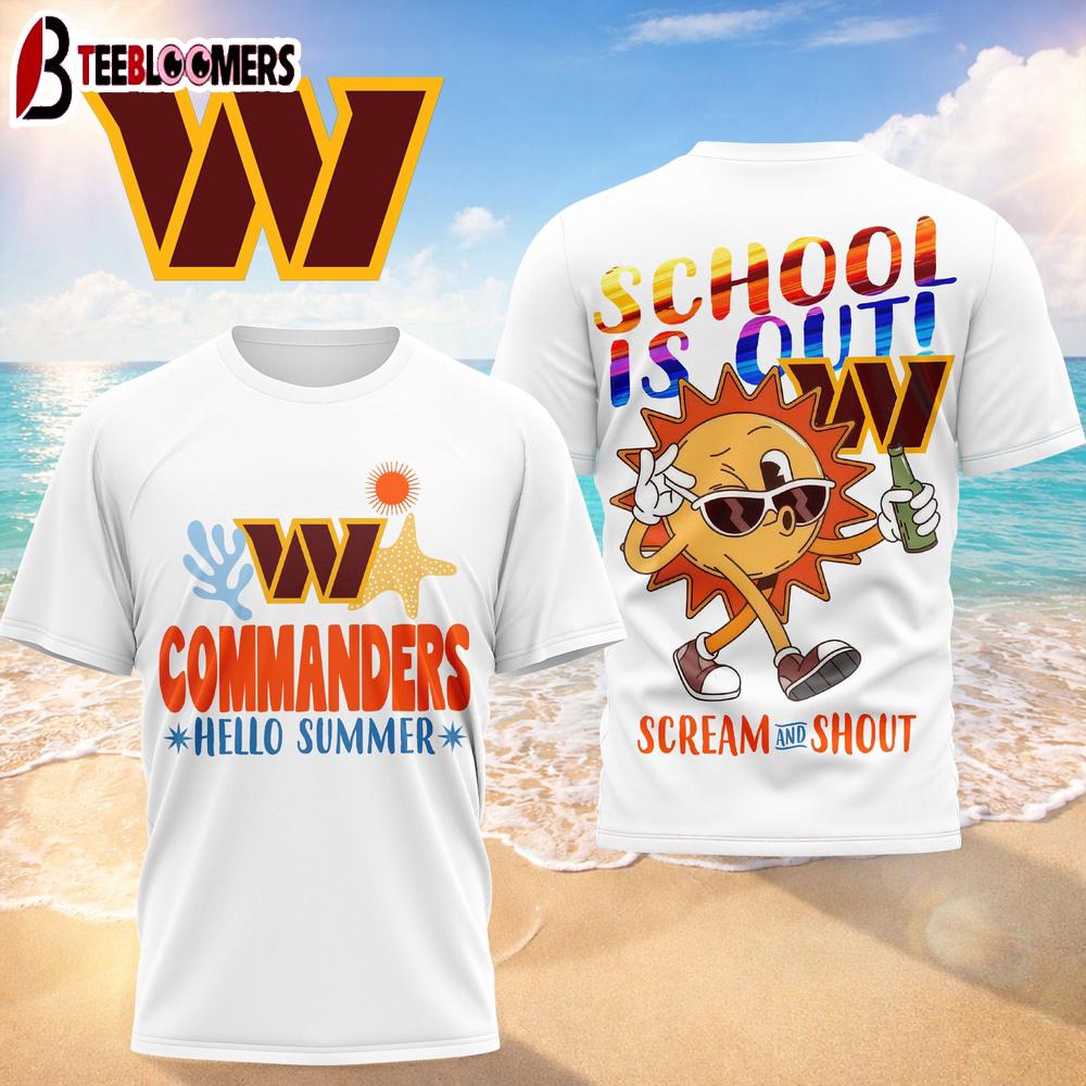 Washington Commanders NFL Hello Summer 3D T-Shirt
