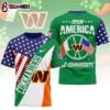 Washington Commanders NFL Irish America 3D T-Shirt For Fans