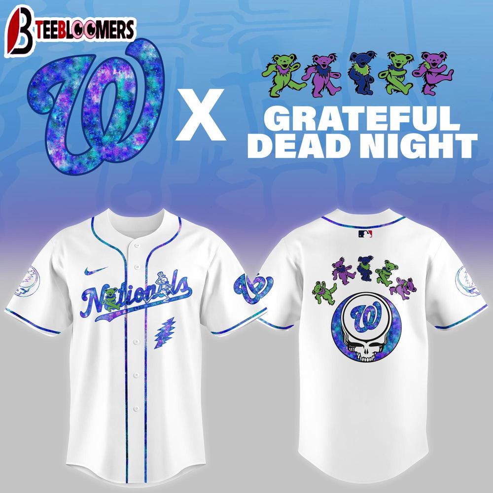 Washington Nationals MLB x Grateful Dead Night Baseball Jersey Shirt