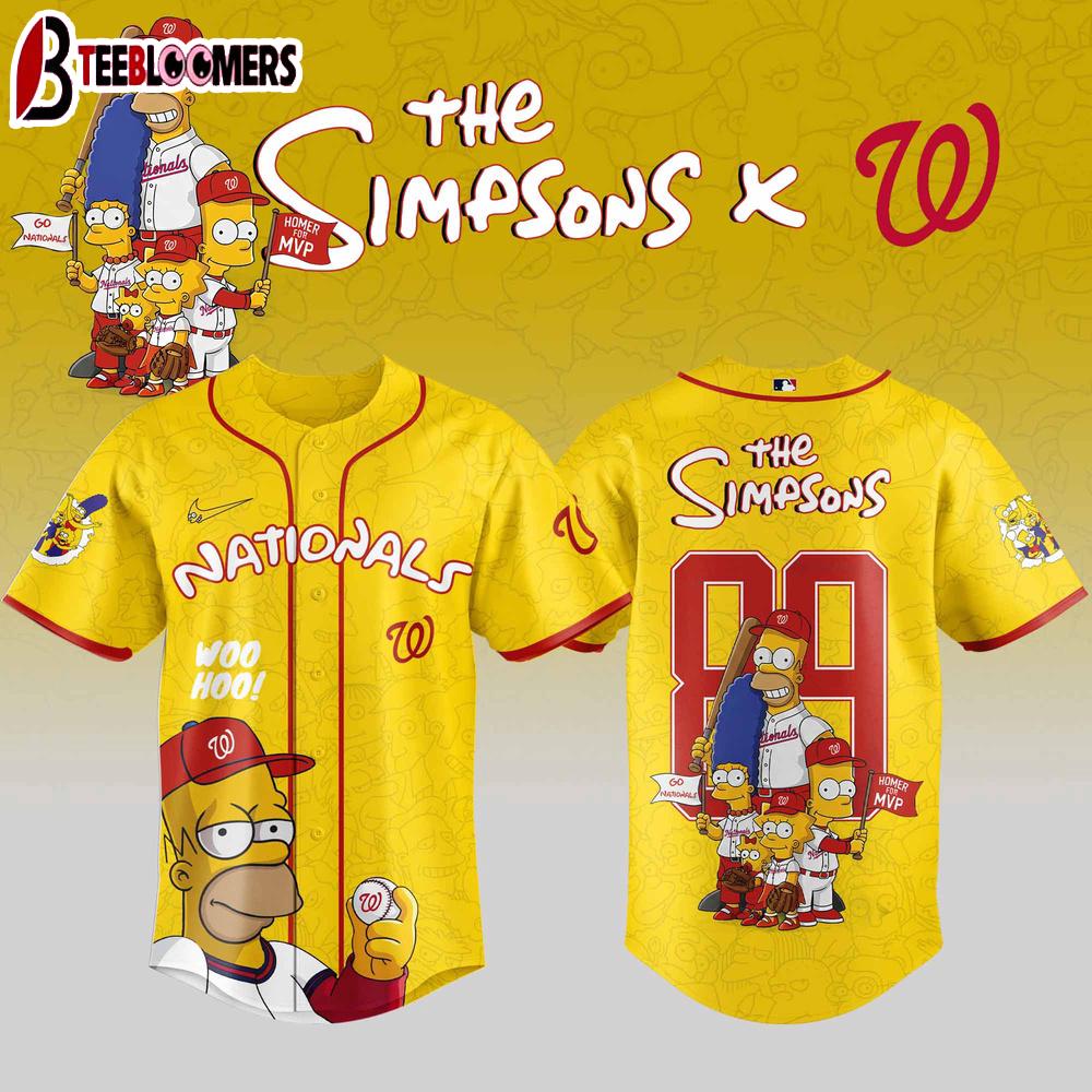 Washington Nationals MLB x The Simpsons Baseball Jersey Shirt For Fans